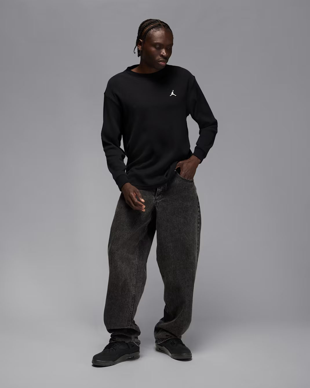 Air Jordan 4 Black Cat 2025 Mens Outfit