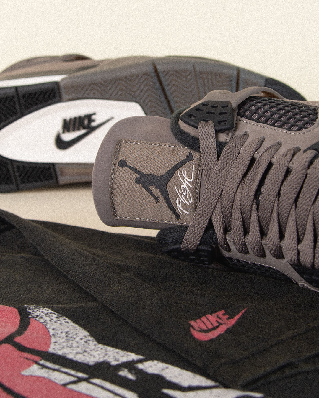 Air Jordan 4 Cave Stone Shoes and Shirt Outfit 2