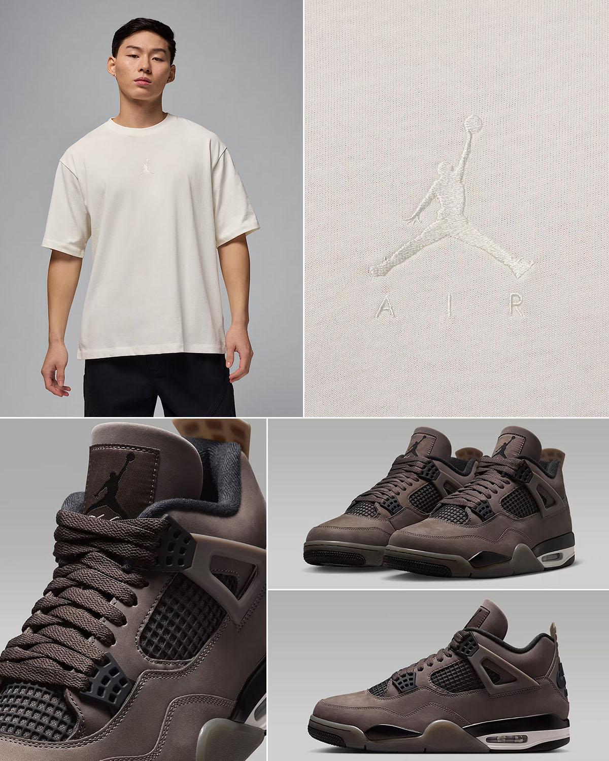 Air Jordan 4 Cave Stone x Jordan Flight Essentials Oversized T Shirt Outfit