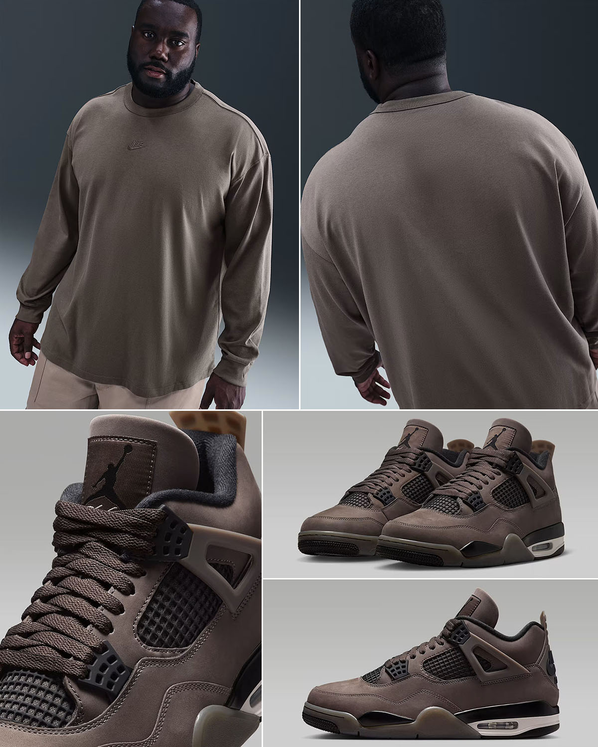 Air Jordan 4 Cave Stone x Nike Sportswear Premium Essentials Mens Long Sleeve T Shirt Outfit