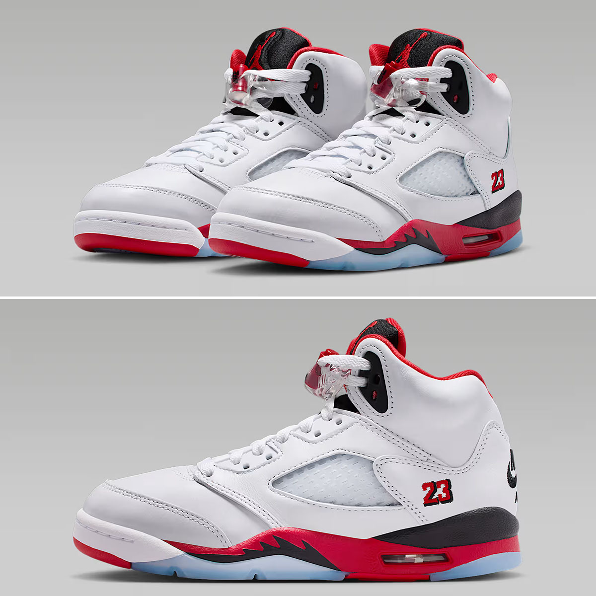 Air Jordan 5 Fire Red Black Tongue 2025 GS Grade School Big Kids Shoes
