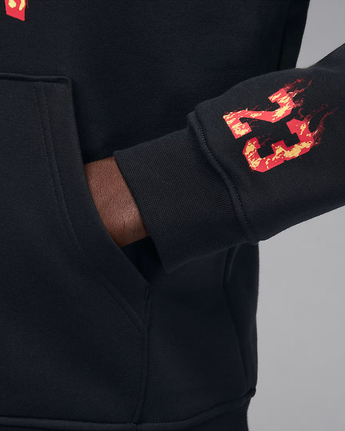 Air Jordan 5 Fire Red Black Tongue 2025 Mens Graphic Hoodie Black 2