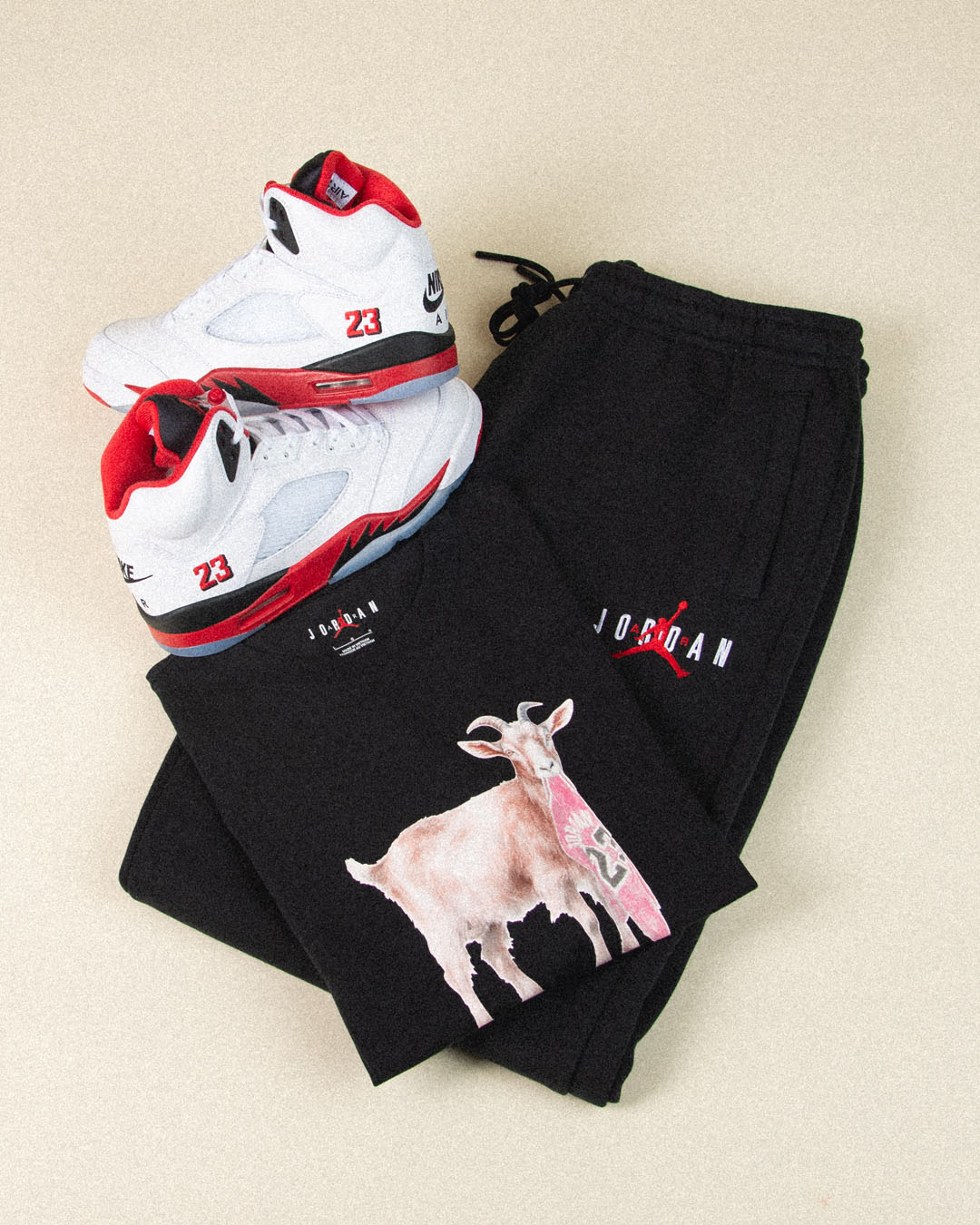 Air Jordan 5 Fire Red Black Tongue 2025 Mens Shoes Shirt Pants Outfit