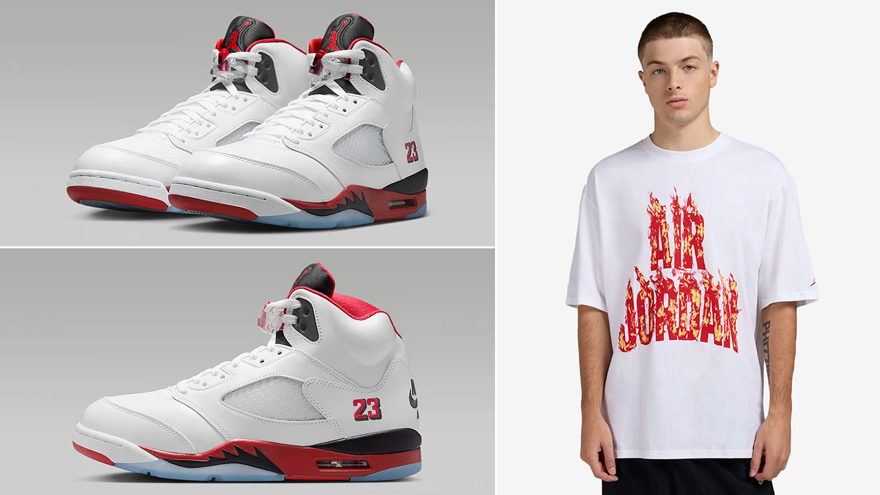 Air Jordan 5 Fire Red T Shirt