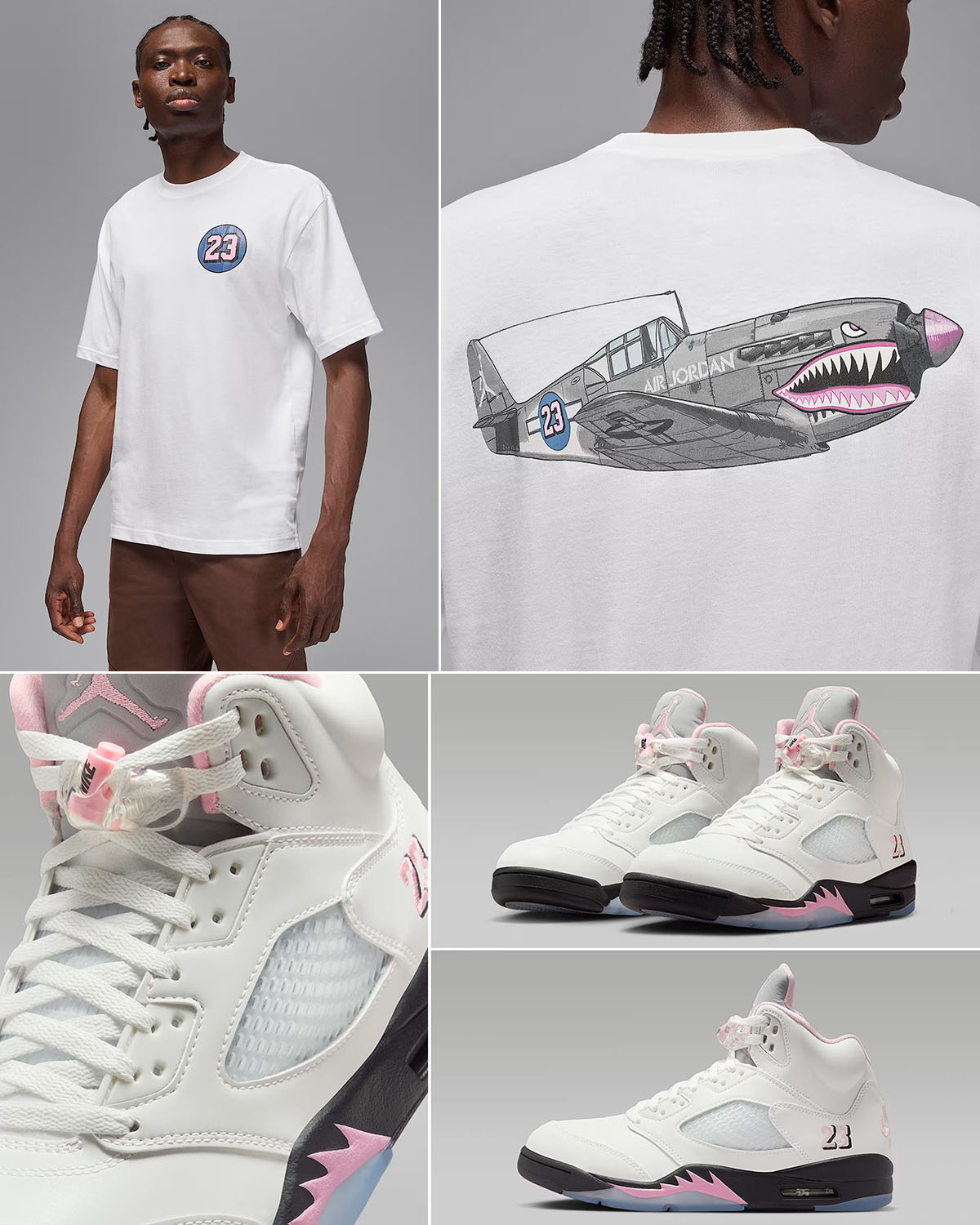 Air Jordan 5 Medium Soft Pink 35th Anniversary Mens T Shirt Outfit