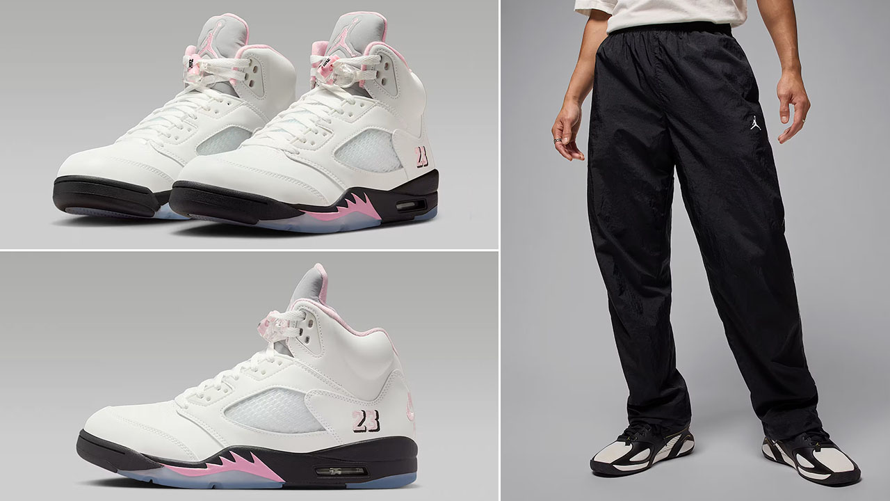 Air Jordan 5 Medium Soft Pink 35th Anniversary x Jordan Sport Classic Black Pants
