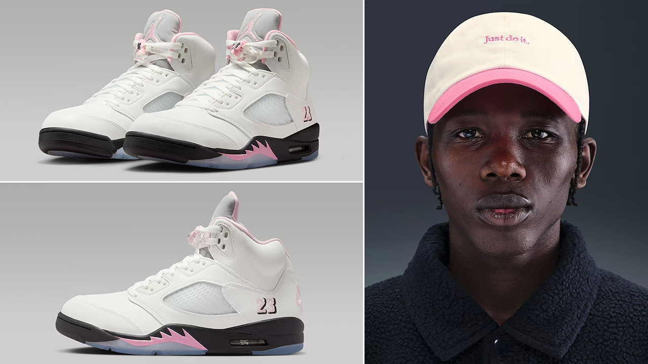 Air Jordan 5 Medium Soft Pink 35th Anniversary x Nike Club Cap JDI Hat