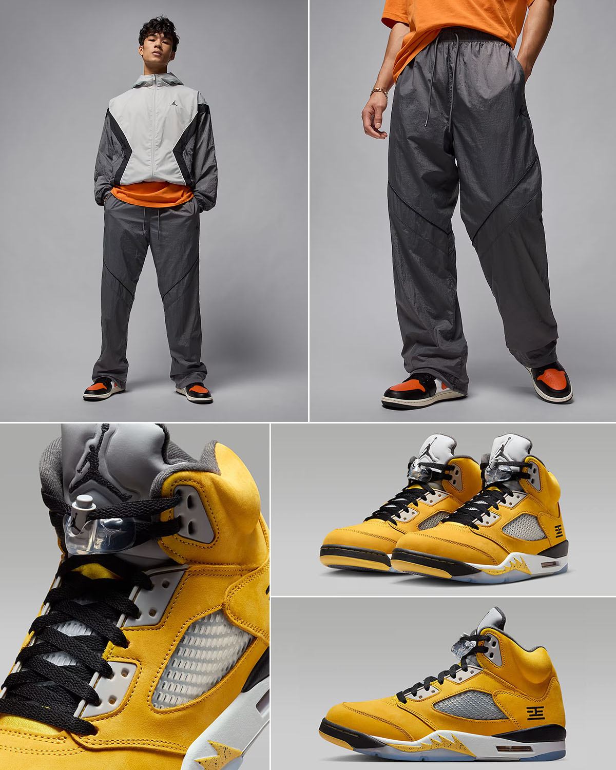 Air Jordan 5 Tokyo 2025 Shoes x Jordan Brooklyn Mens Woven Draft Pants Outfit