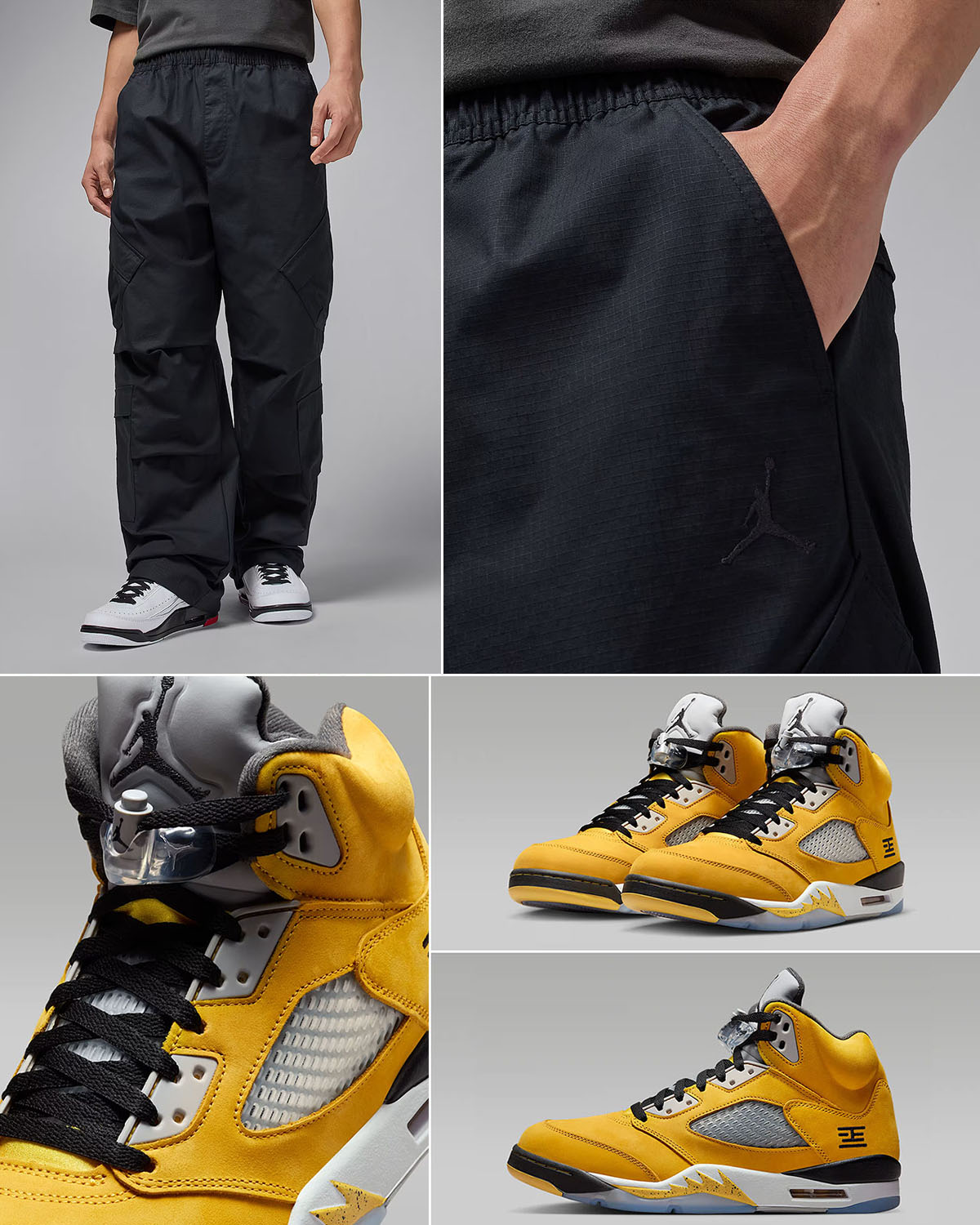 Air Jordan 5 Tokyo 2025 Shoes x Jordan Flight Black Utility Pants Outfit