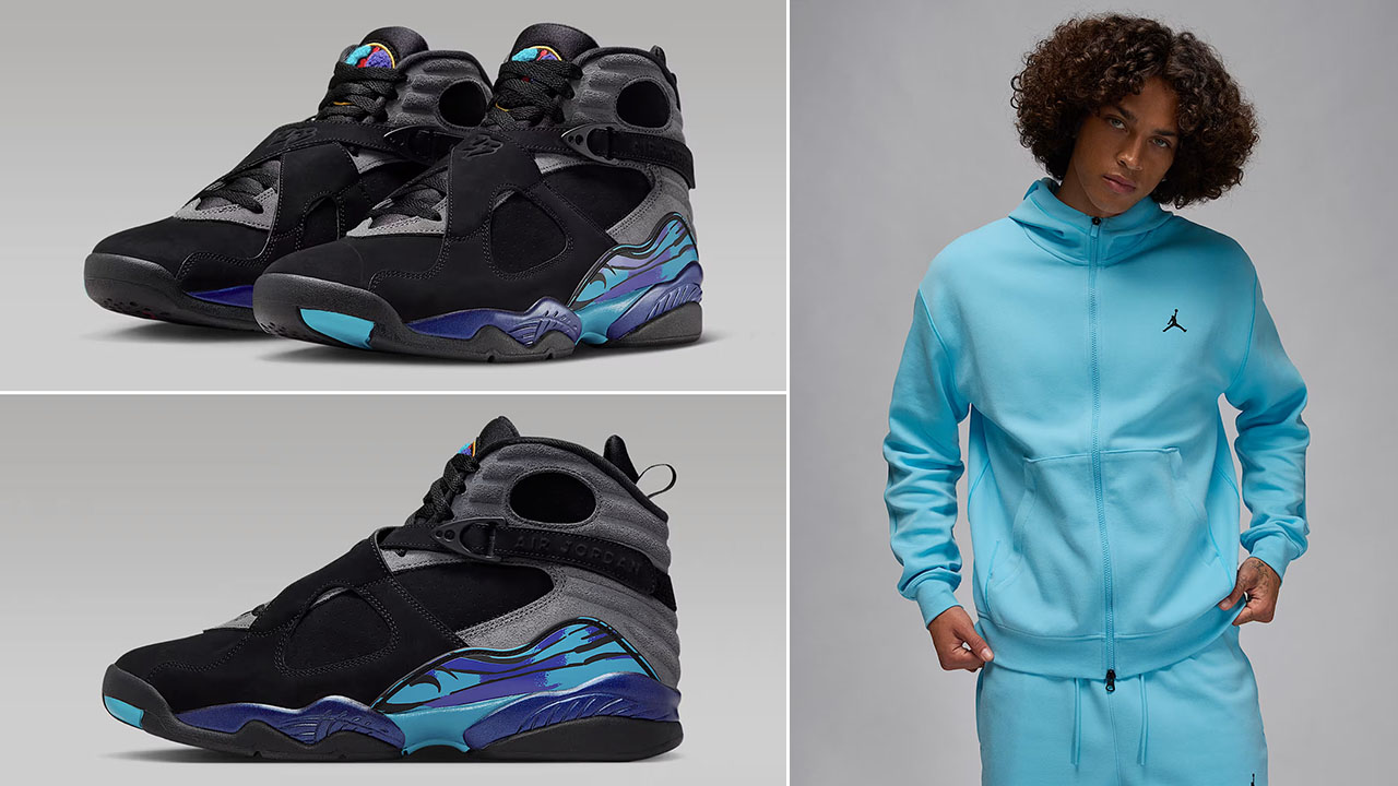 Air Jordan 8 Aqua 2025 x Jordan Sport Blue Chill Mens Clothing