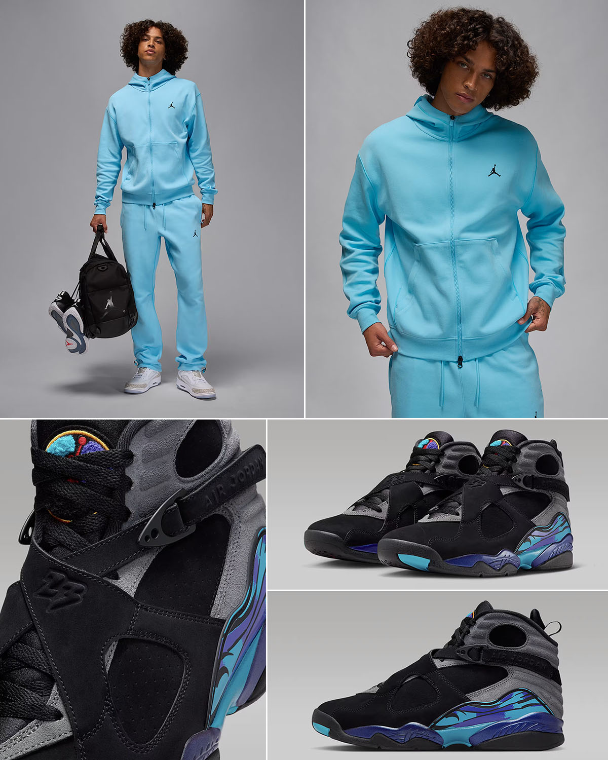 Air Jordan 8 Aqua 2025 x Jordan Sport Blue Chill Mens Outfits