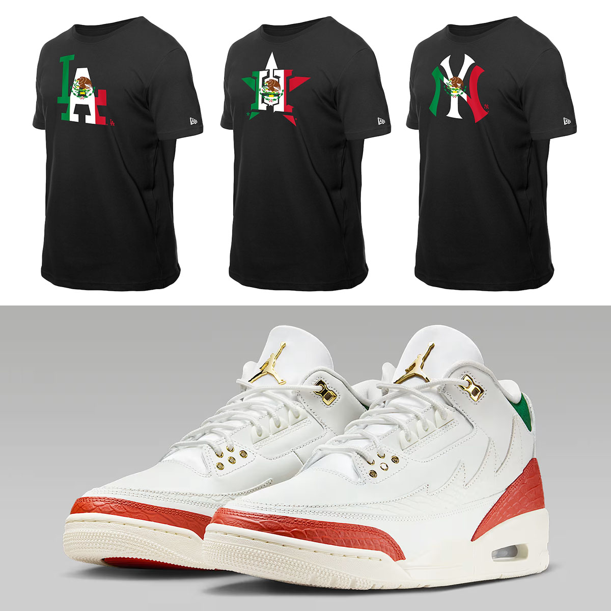 Air jordan 3 Mexico x New Era MLB Mexican Flag T Shirts