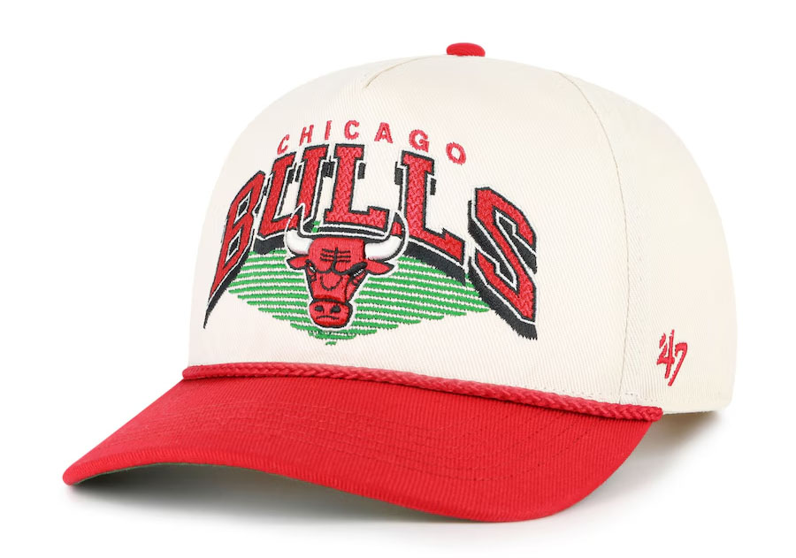 Chicago Bulls 47 Pomona Two Tone Rope Hitch Snapback Hat Cream Red 1