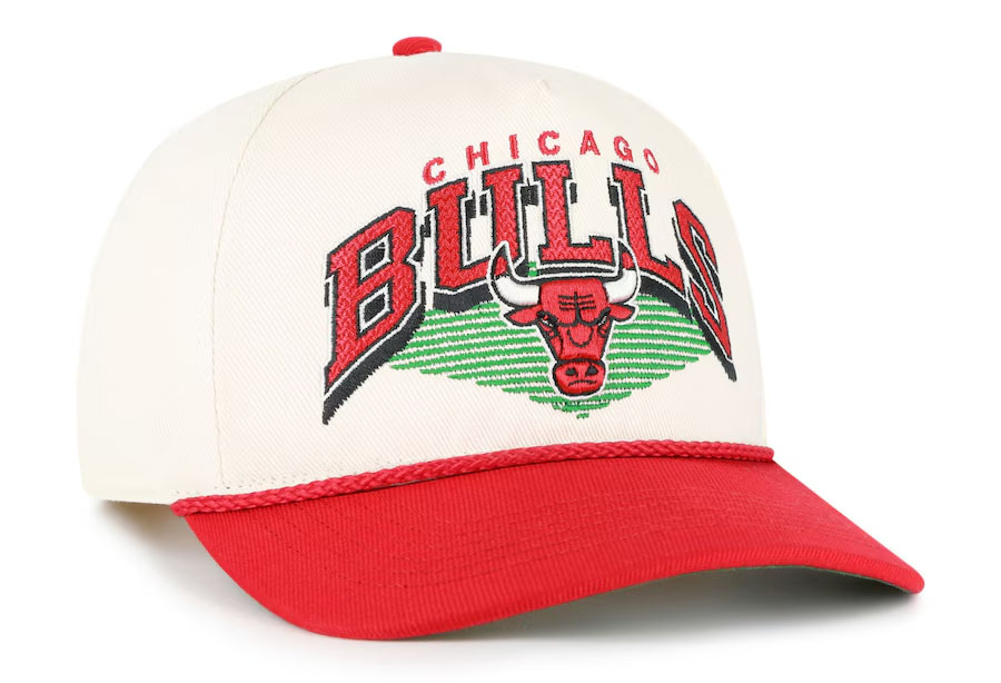 Chicago Bulls 47 Pomona Two Tone Rope Hitch Snapback Hat Cream Red 2