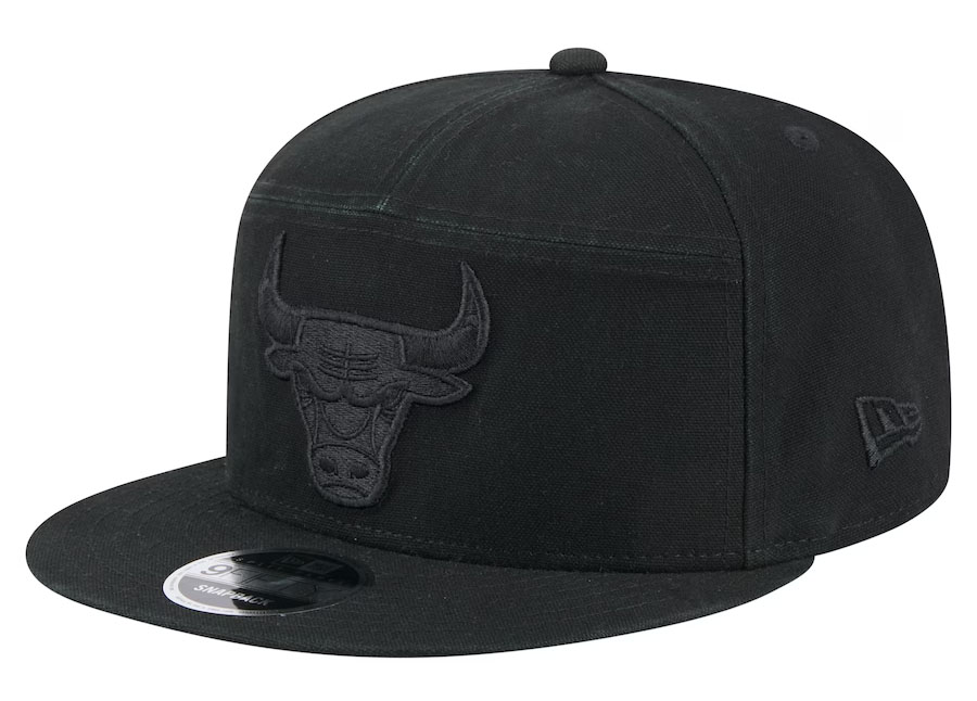 Chicago Bulls New Era Adventure Canvas Split Panel 9FIFTY Snapback Hat Black