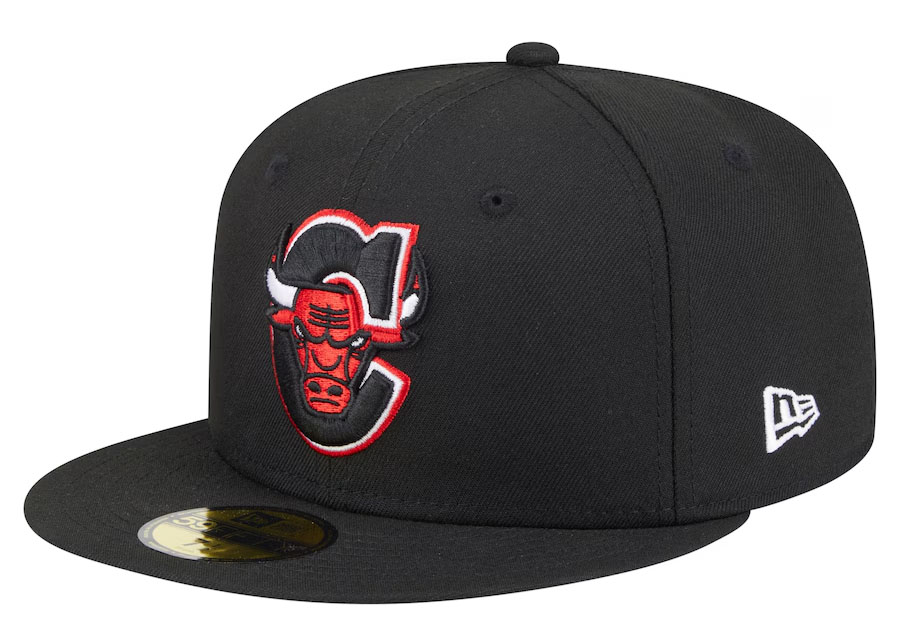 Chicago Bulls New Era Deceptor 59FIFTY Fitted Hat Black 1