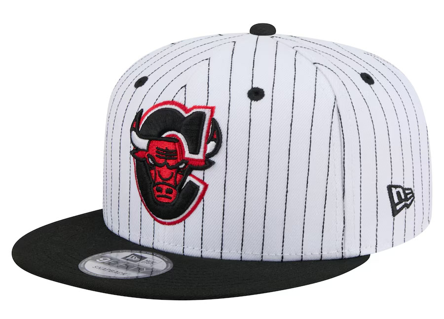 Chicago Bulls New Era Deceptor Pinstripe 9FIFTY Snapback Hat White 1