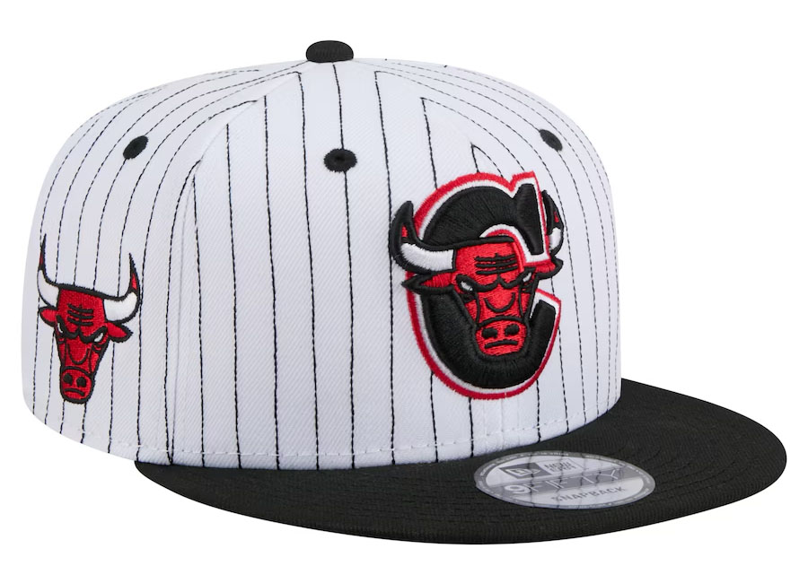 Chicago Bulls New Era Deceptor Pinstripe 9FIFTY Snapback Hat White 2