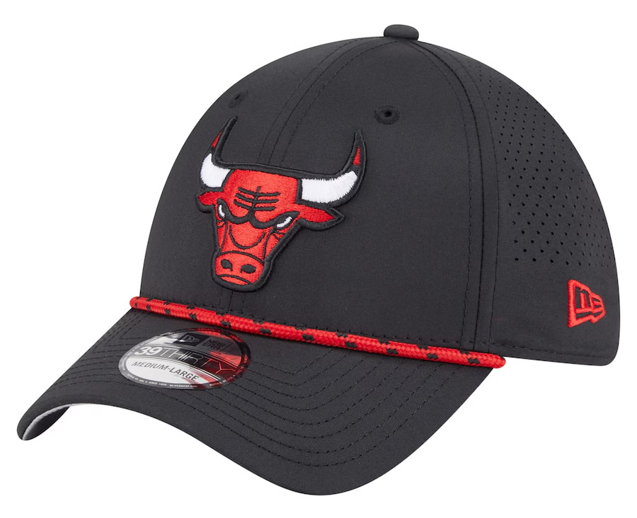 Chicago Bulls New Era Featherweight Poly Rope Flex 39Thirty Hat Black 1