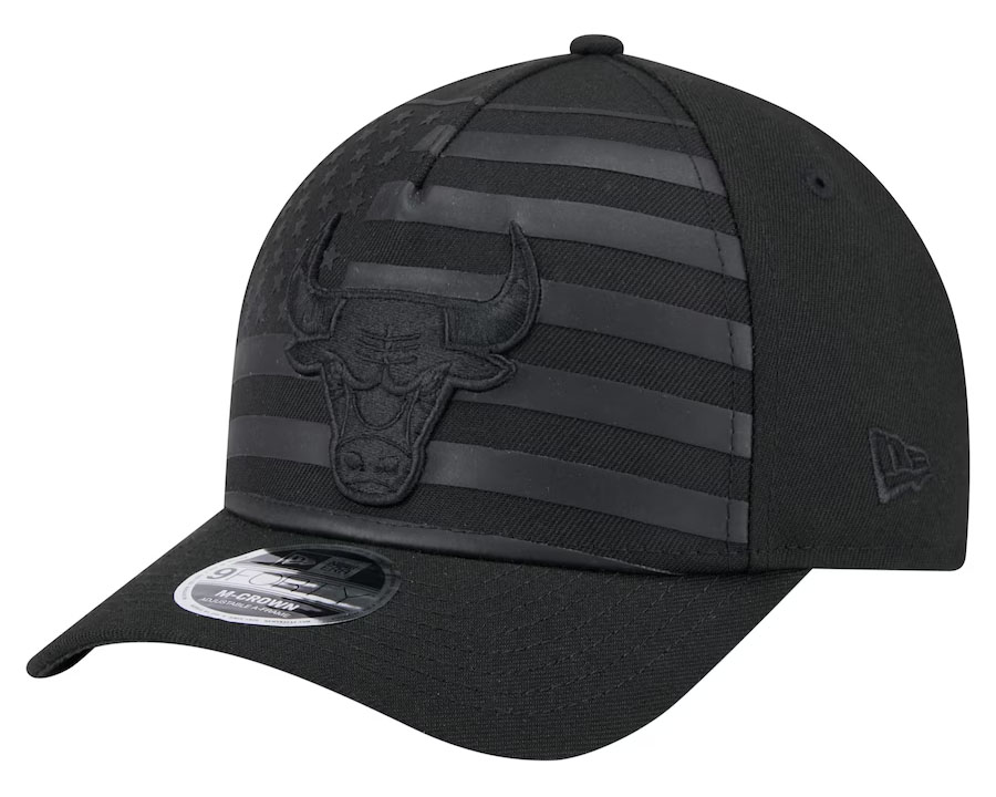 Chicago Bulls New Era Game Day Flag A Frame 9FORTY Snapback Hat Black 1