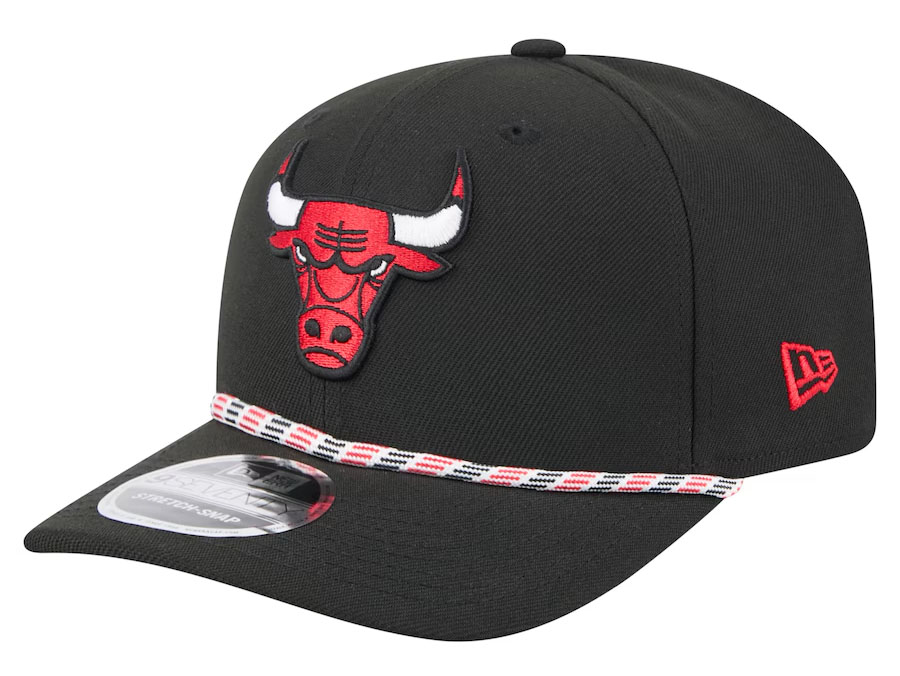 Chicago Bulls New Era Rope 9SEVENTY Adjustable Snapback Hat Black White Red 1