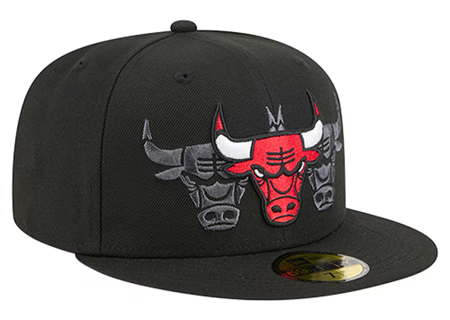 Chicago Bulls New Era Tri Hit 59Fifty Fitted Hat Black 2
