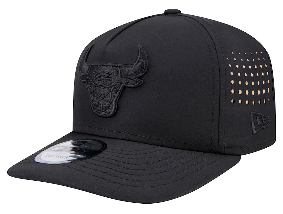Chicago Bulls New Era Vented 9FIFTY A Frame Snapback Hat Black