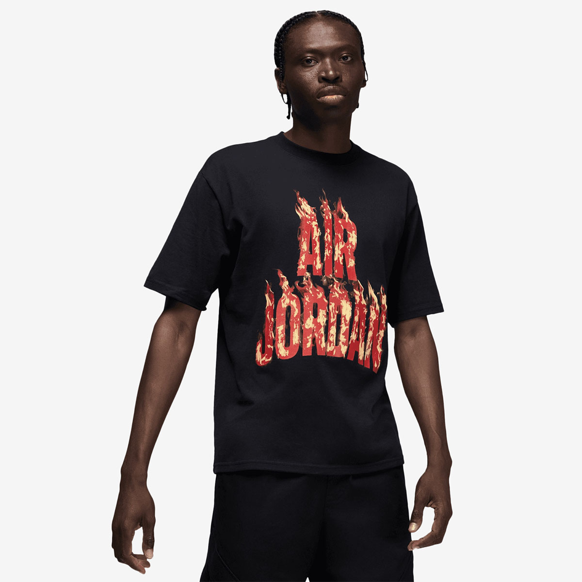 Jordan AJ5 Fire Red Black T Shirt 1