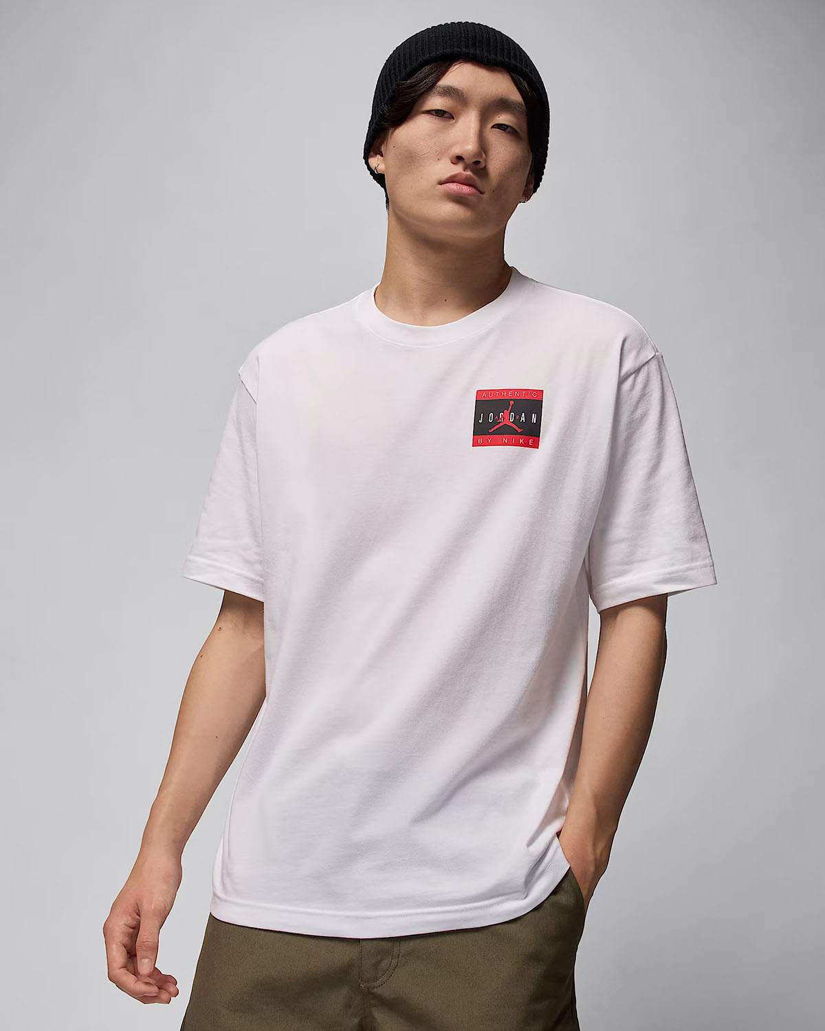 Jordan Brand Authentic Mens T Shirt White Black Red 1
