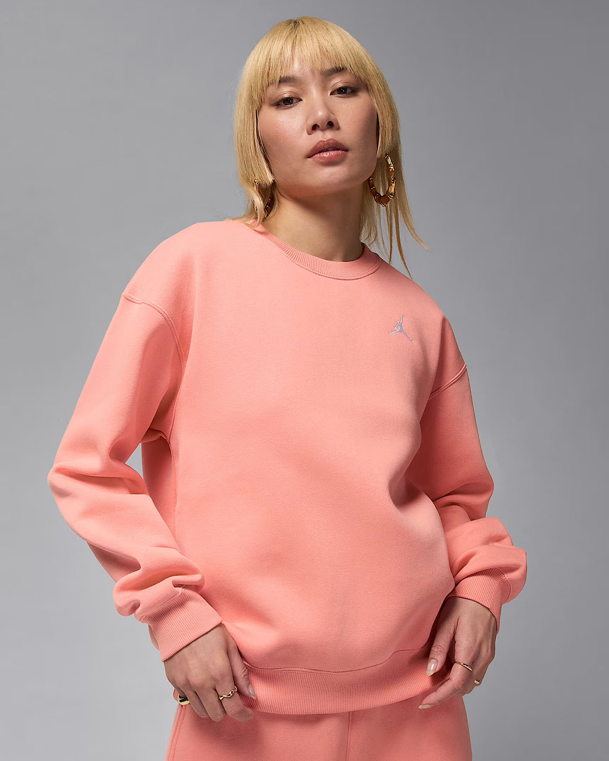 Jordan Brooklyn Fleece Womens Crew Neck Sweatshirt Light Madder Root