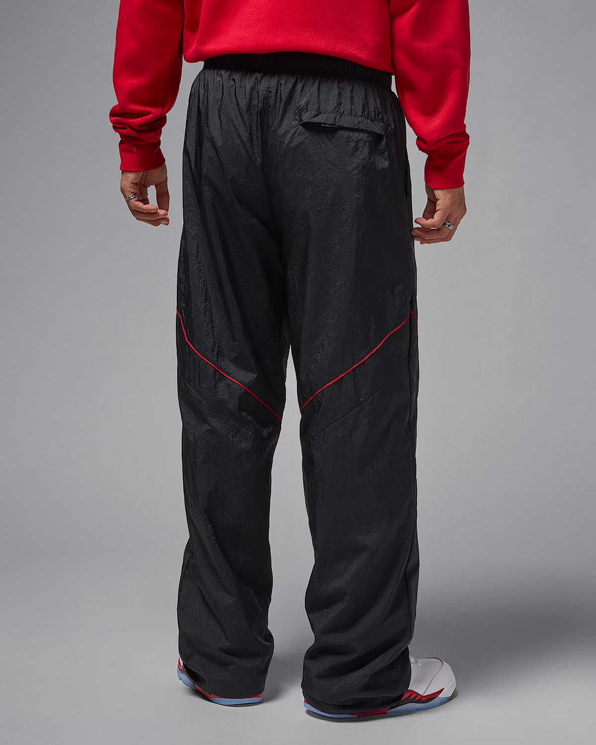 Jordan Brooklyn Mens Draft Pants Black Gym Red 2