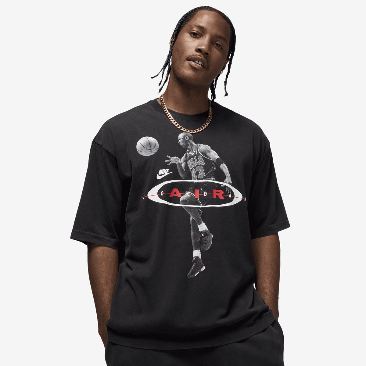Jordan Brooklyn Surface 2 Air Mens T Shirt Black White Red 1