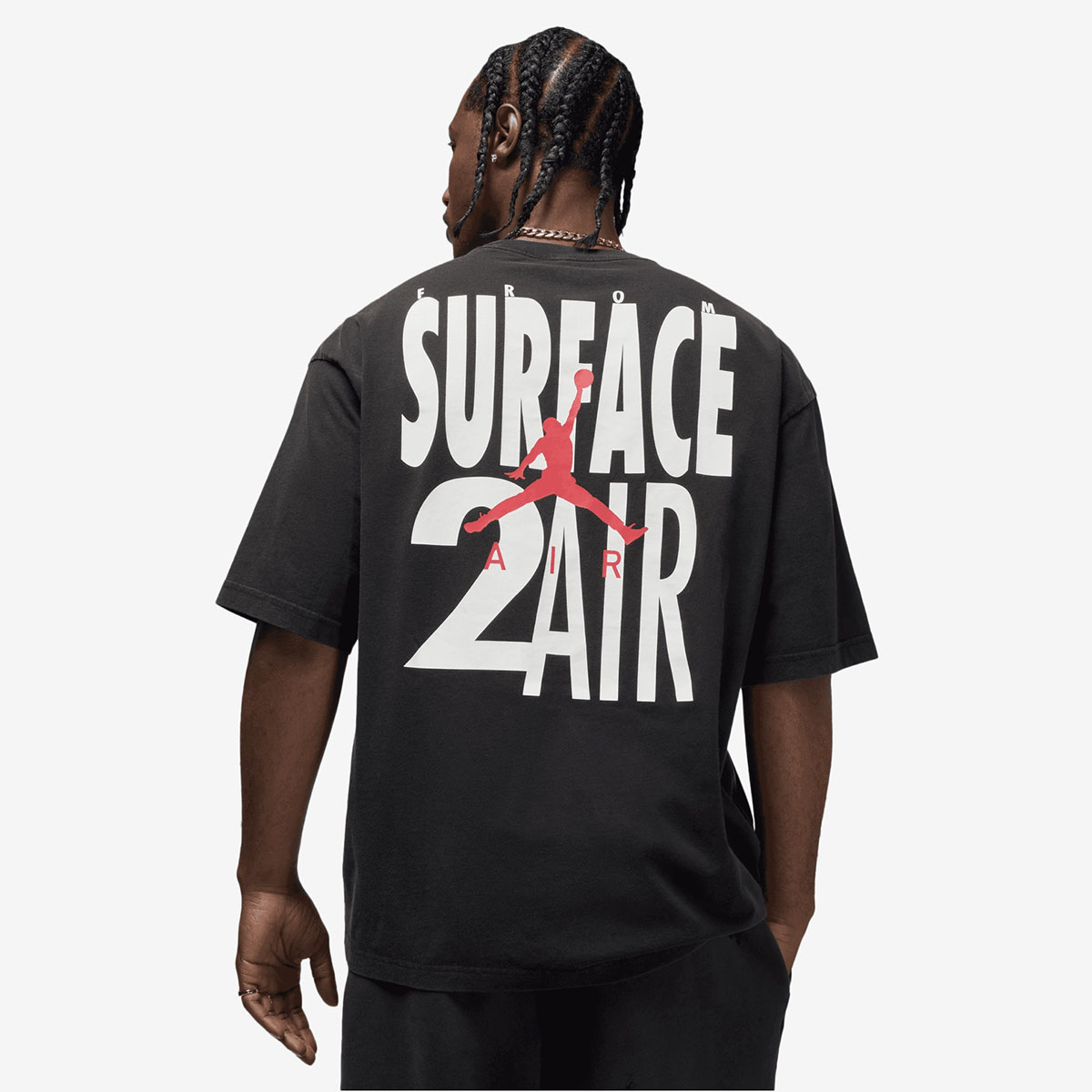 Jordan Brooklyn Surface 2 Air Mens T Shirt Black White Red 2