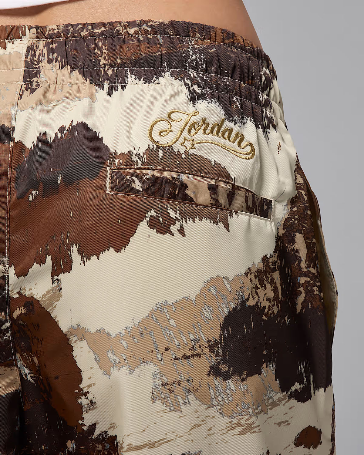 Jordan Brooklyn Womens Printed Camo Pants Light Khaki Brown 2