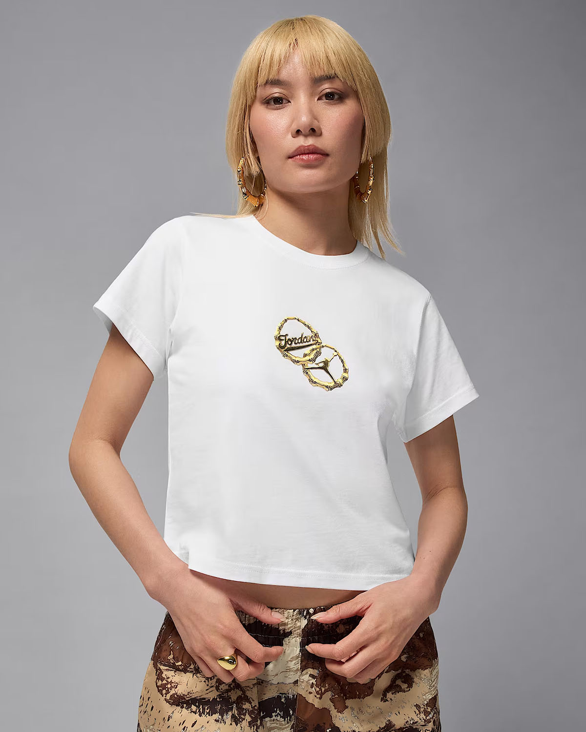 Jordan Brooklyn Womens T Shirt White Gold 1