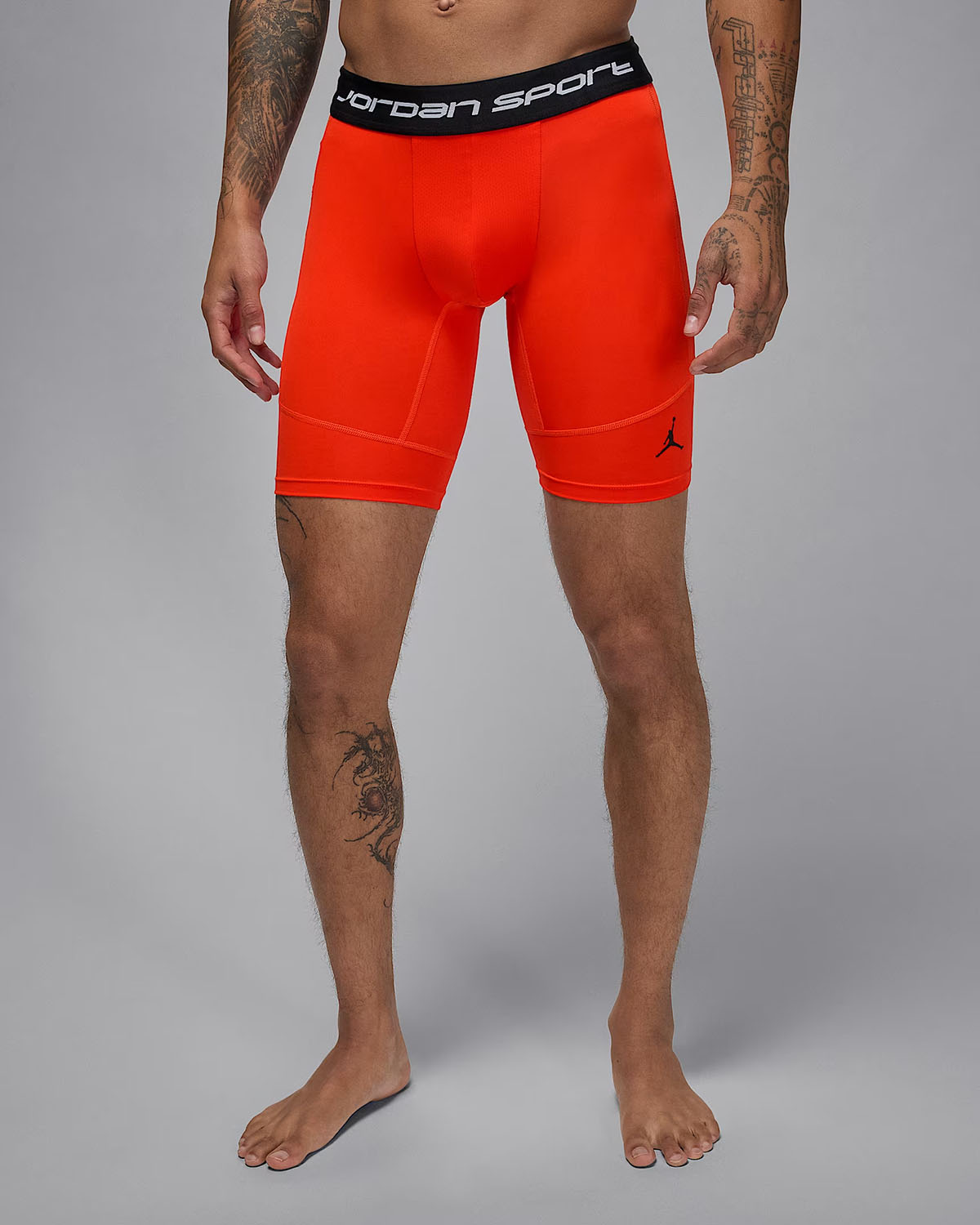 Jordan Sport Mens Dri Fit Compression Shorts Team Orange