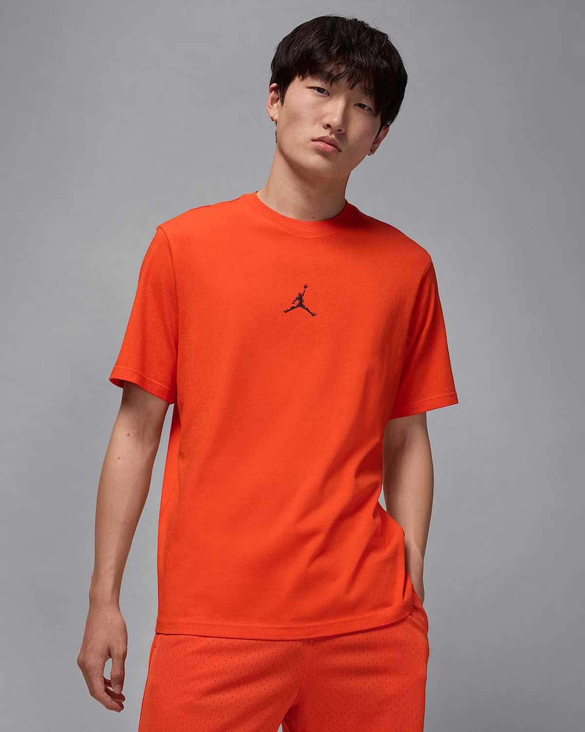 Jordan Sport Mens Dri Fit Jumpman T Shirt Team Orange 1