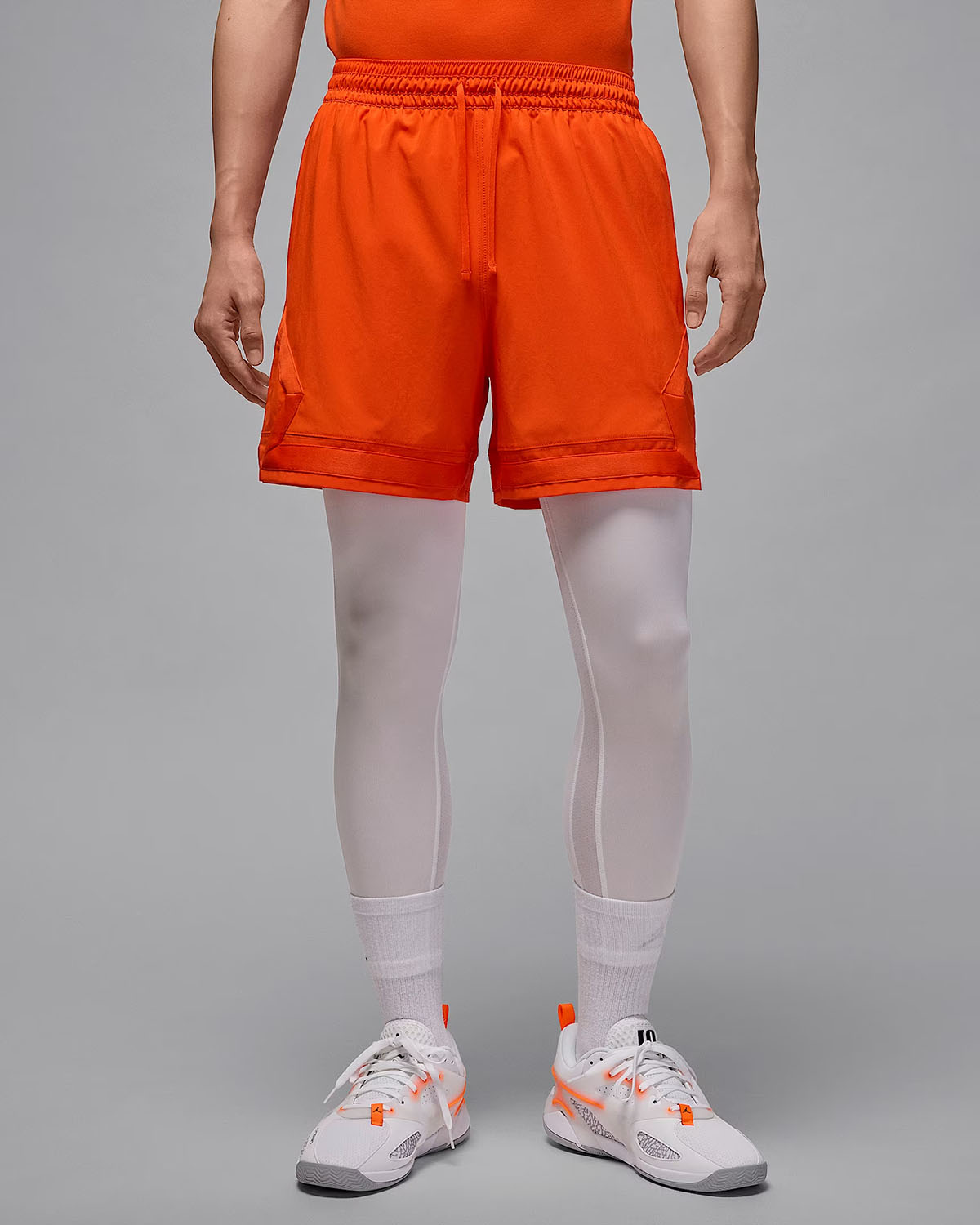 Jordan Sport Mens Dri Fit Woven Diamond Shorts Team Orange