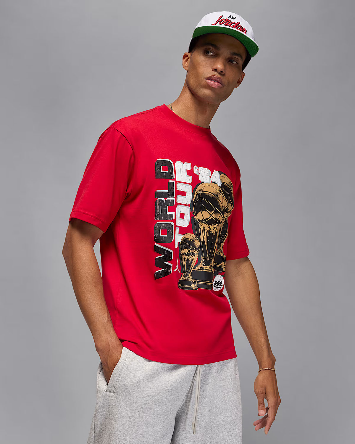 Jordan World Tour 84 Mens T Shirt Gym Red 1