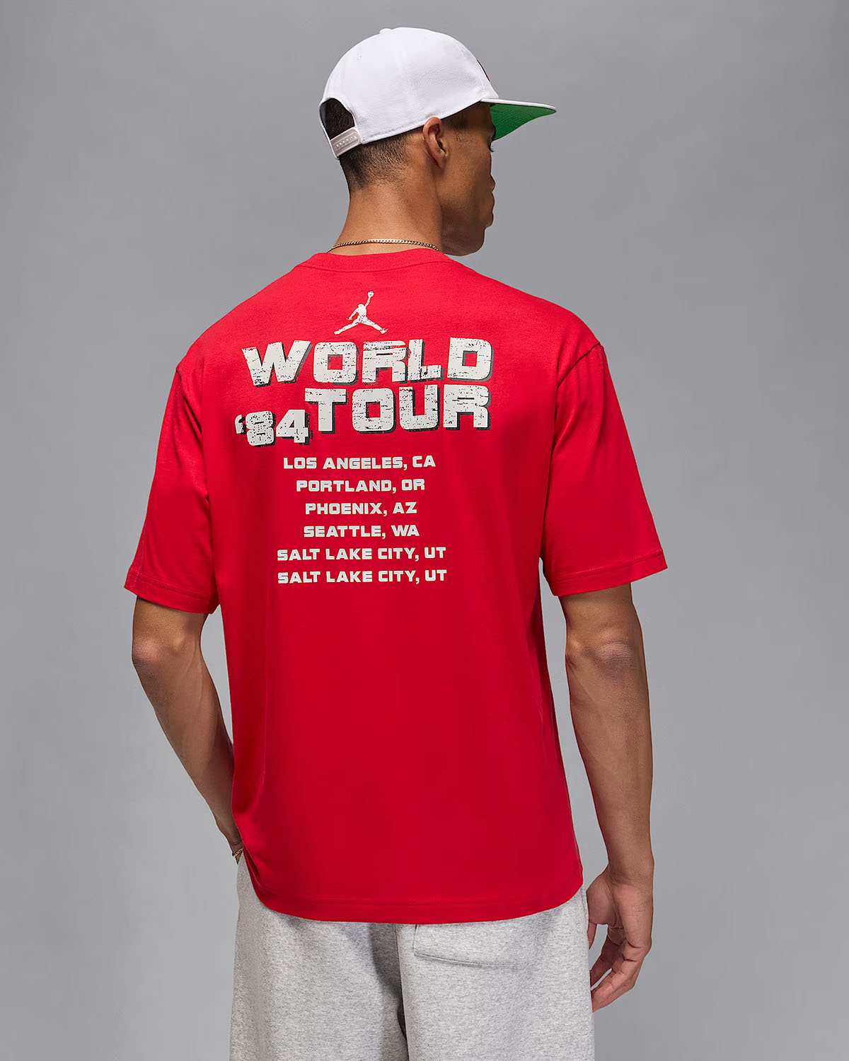 Jordan World Tour 84 Mens T Shirt Gym Red 2