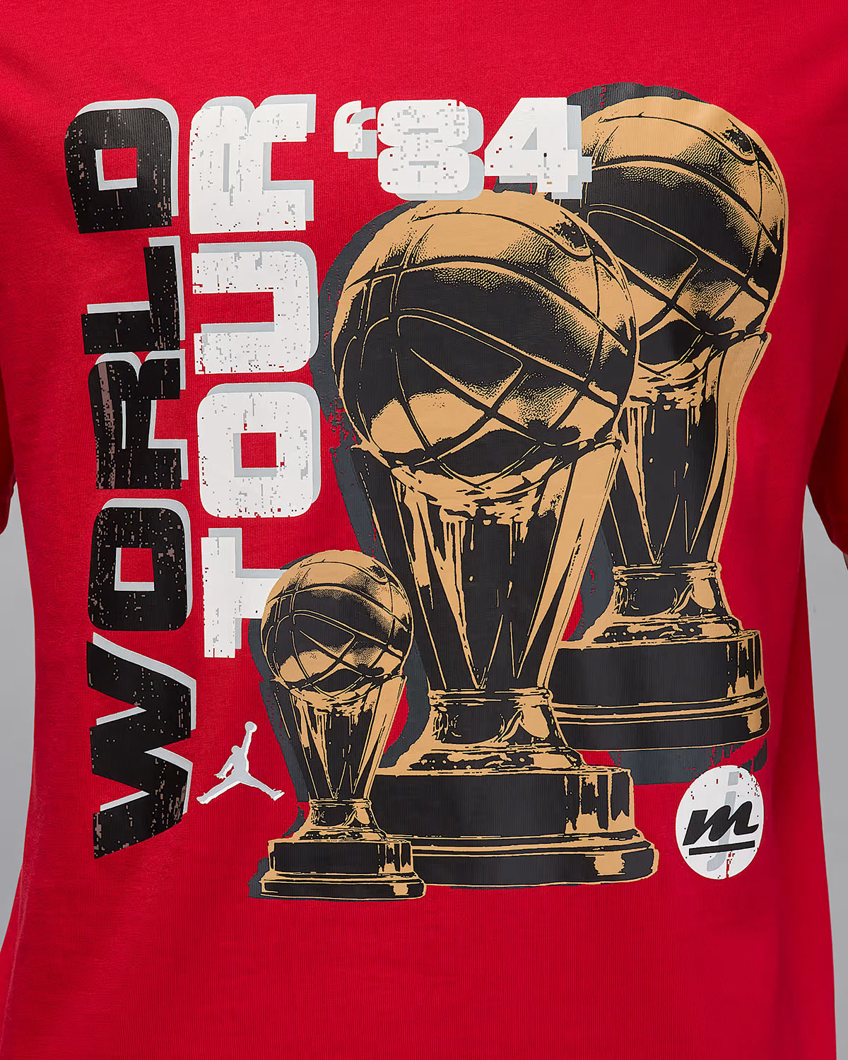 Jordan World Tour 84 Mens T Shirt Gym Red 3