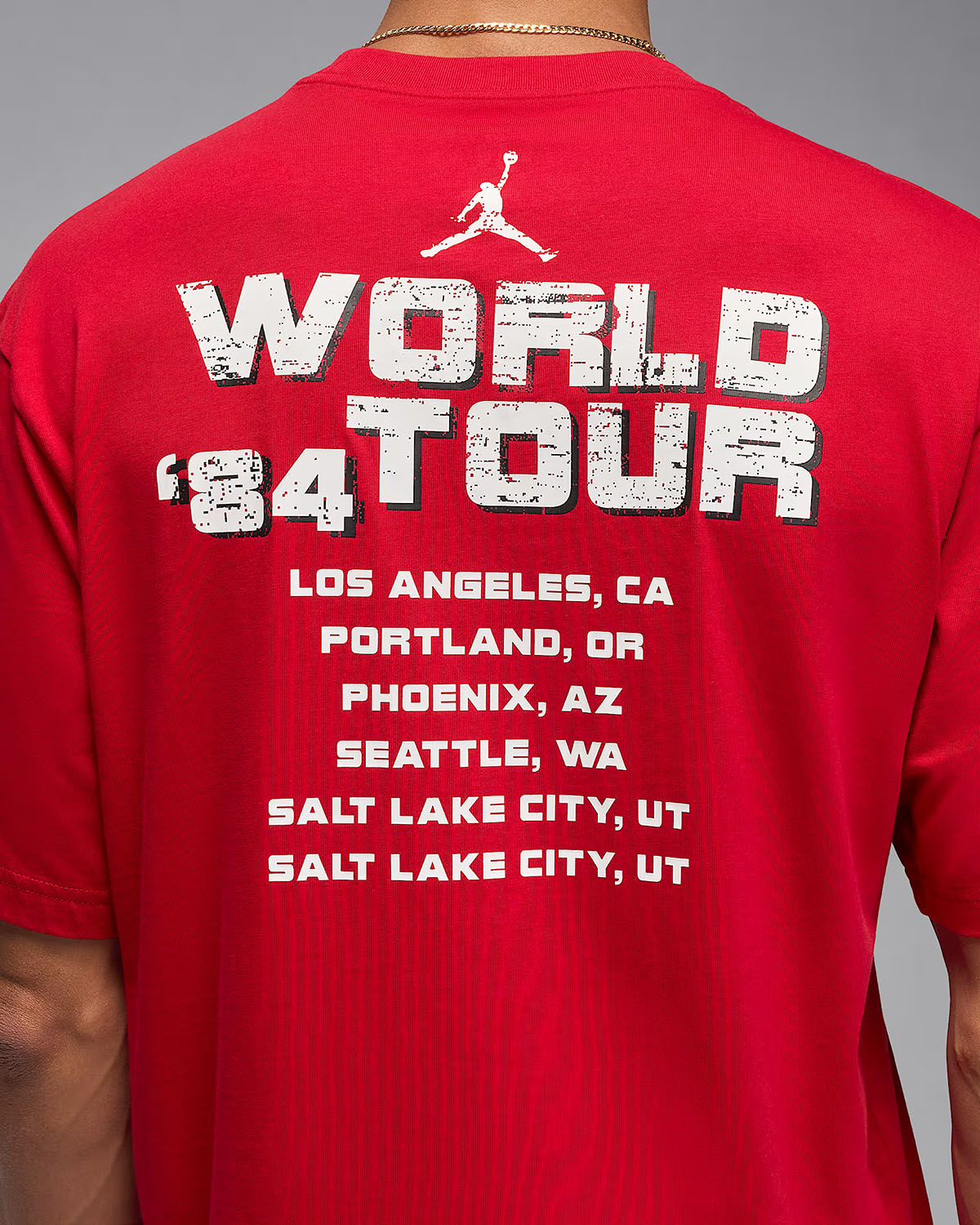 Jordan World Tour 84 Mens T Shirt Gym Red 4