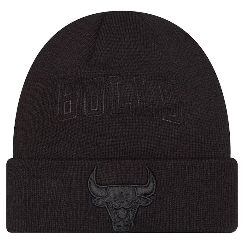 New Era Chicago Bulls Black Tonal Cuffed Knit Hat Beanie