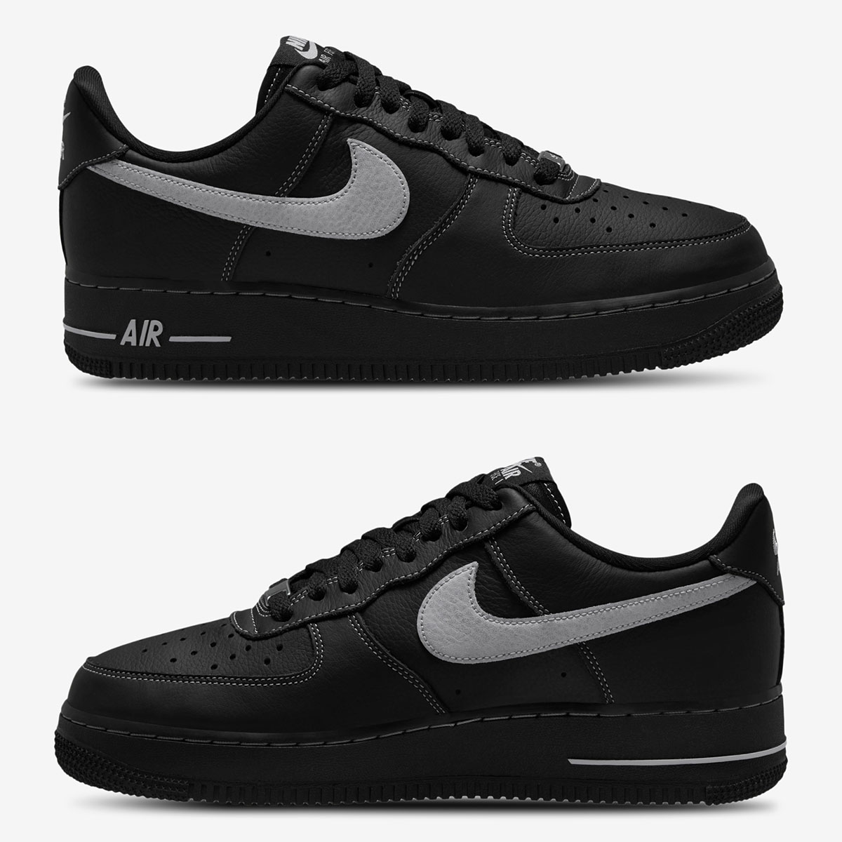 Nike Air Force 1 Low 07 LV8 Black Wolf Grey Mens Shoes