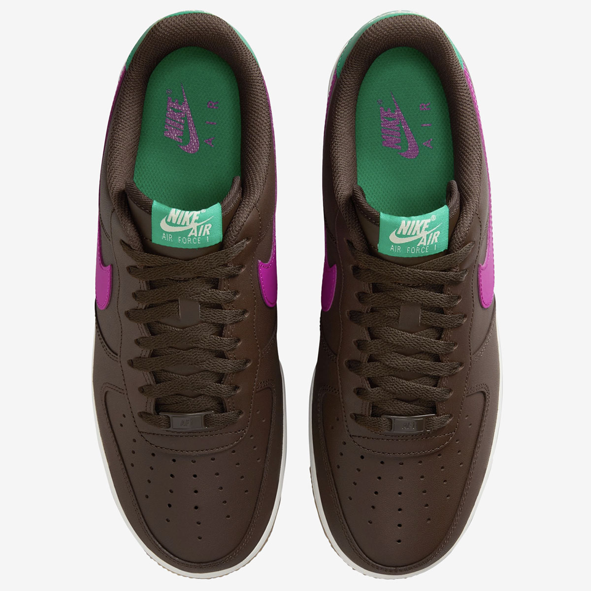 Nike Air Force 1 Low Baroque Brown Vivid Purple Stadium Green Mens Shoes 3