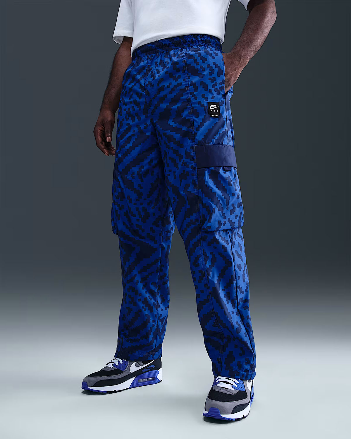 Nike Air Mens Woven Cargo Pants Game Royal Blue Void Black 1