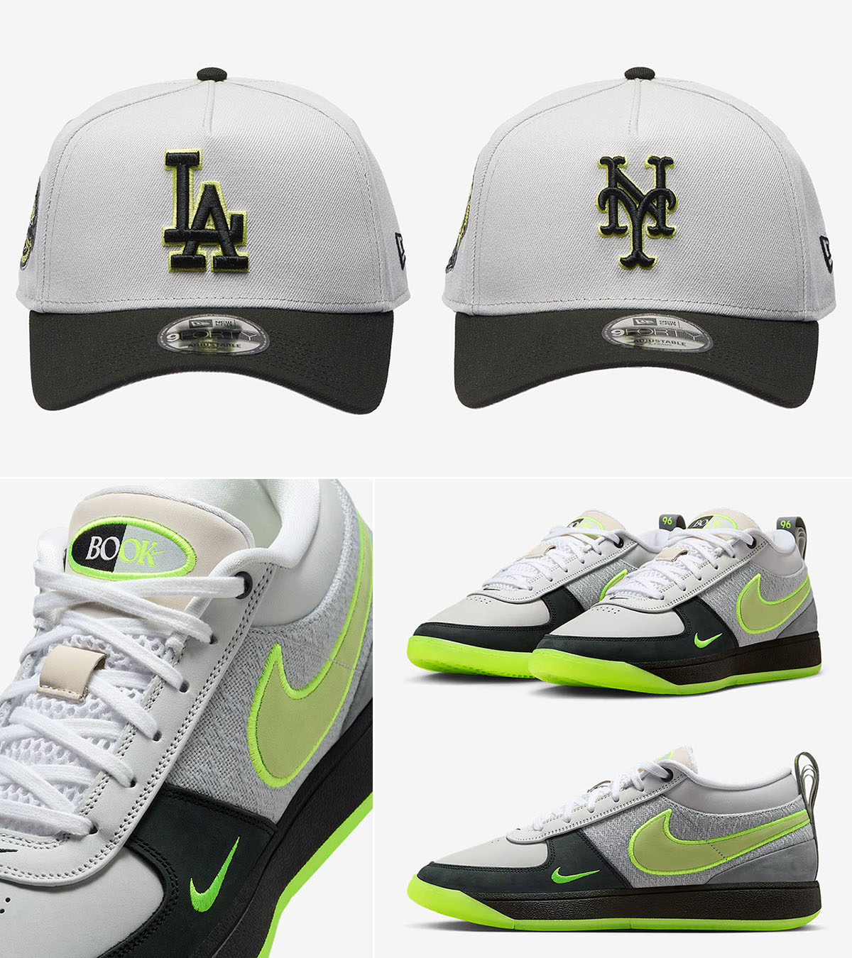 Nike Book 1 Air Max 95 Neon x New Era A Frame Snapback Hats