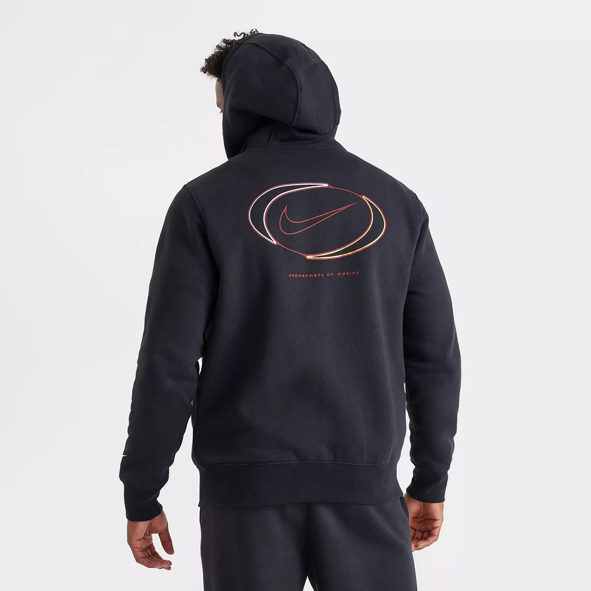 Nike Club Fleece Department of Motion Mens Full Zip Hoodie Black White Gold 2