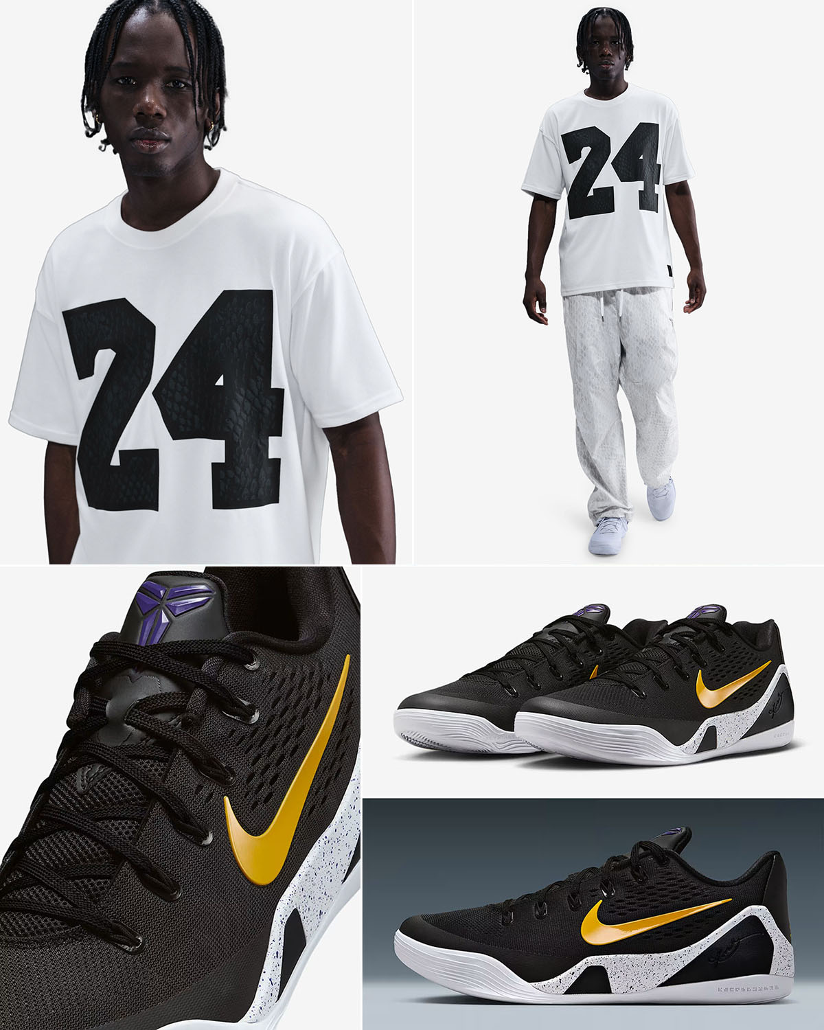 Nike-Kobe-9-Elite-Low-EM-Protro-Lakers-Away-Shoes-x-Nike-Kobe-24-T-Shirt-Outfit