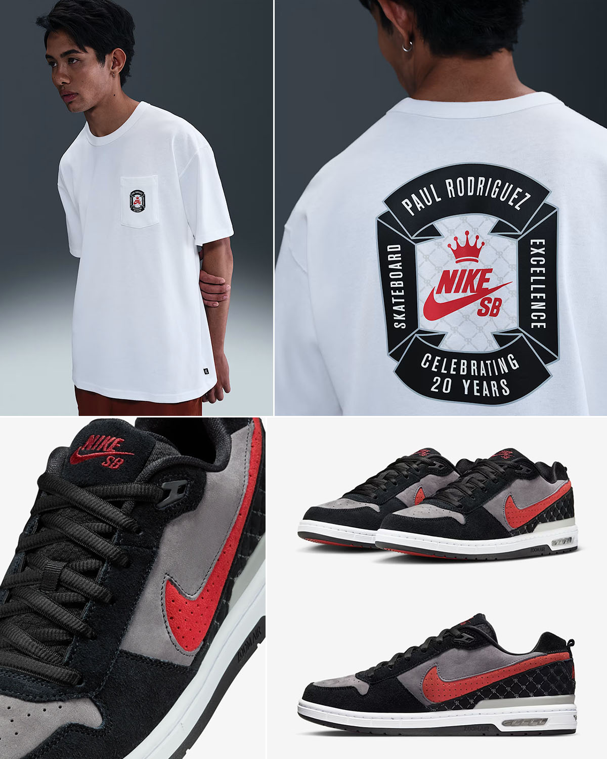 Nike P Rod 1 Zoom Air Low Bred 2025 Shoes x Paul Rodriguez T Shirt Outfit